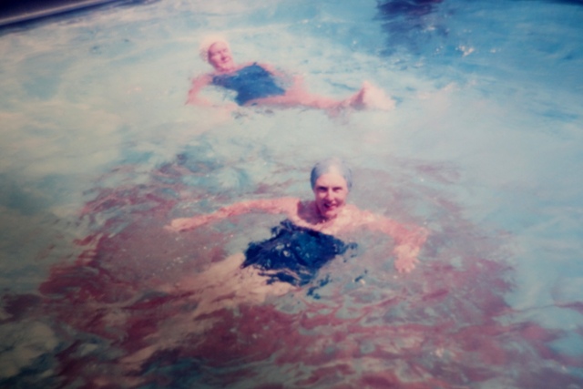 Mum in the QEII pool, foreground mid to late 1980s 2