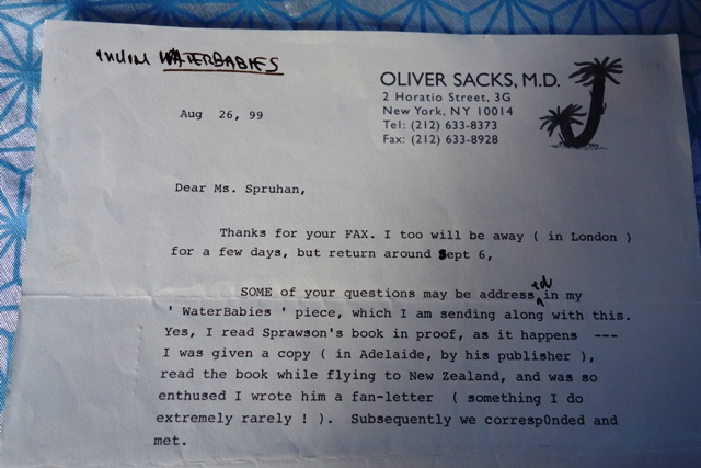 Oliver Sacks letter 2