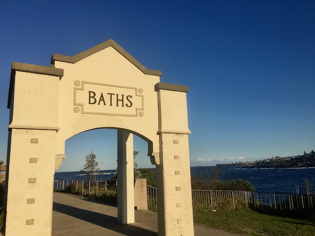 Original entrance to Giles Baths Coogee, now a memorial to the Coogee people who tragically died in the Bali bombing. Photo Therese Spruhan May 2017.