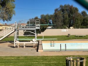 Diving boards at Swan Hill's Richards Leisure Swimming Centre, photo Therese Spruhan, Sept 2017