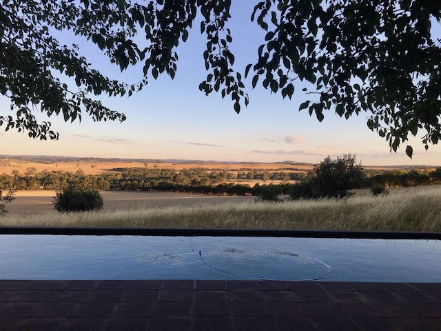 The view from the pool at Bilagal, Borambola near Wagga Wagga, photo Therese Spruhan