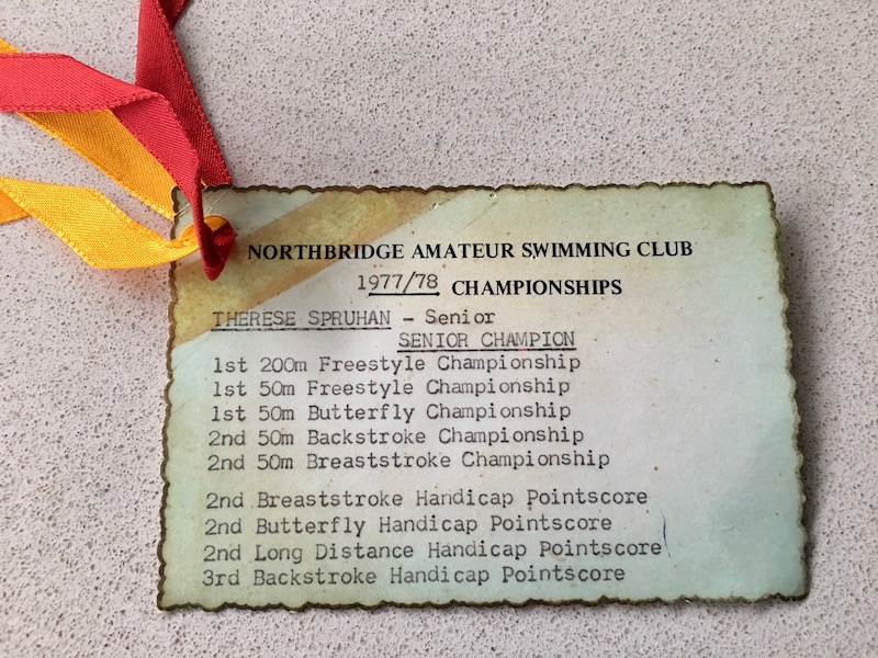 Senior champion, 1977-78, Northbridge Swimming Club, Therese Spruhan
