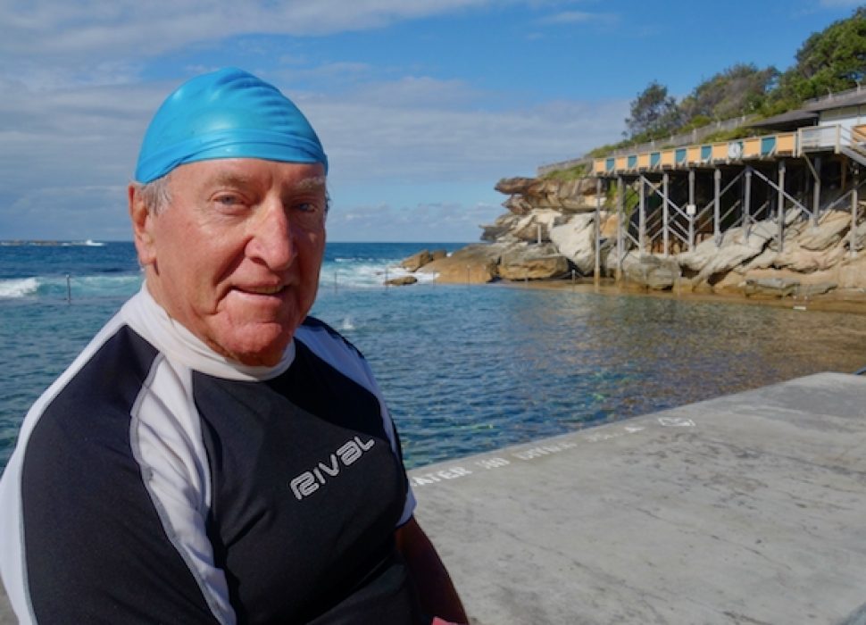 Reg, a regular at Wylie's Baths Coogee, photo Therese Spruhan, August 2014